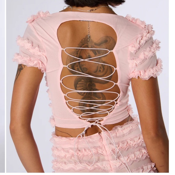 AKIRA Pink Ruffle Matching Set - Picture 3 of 5